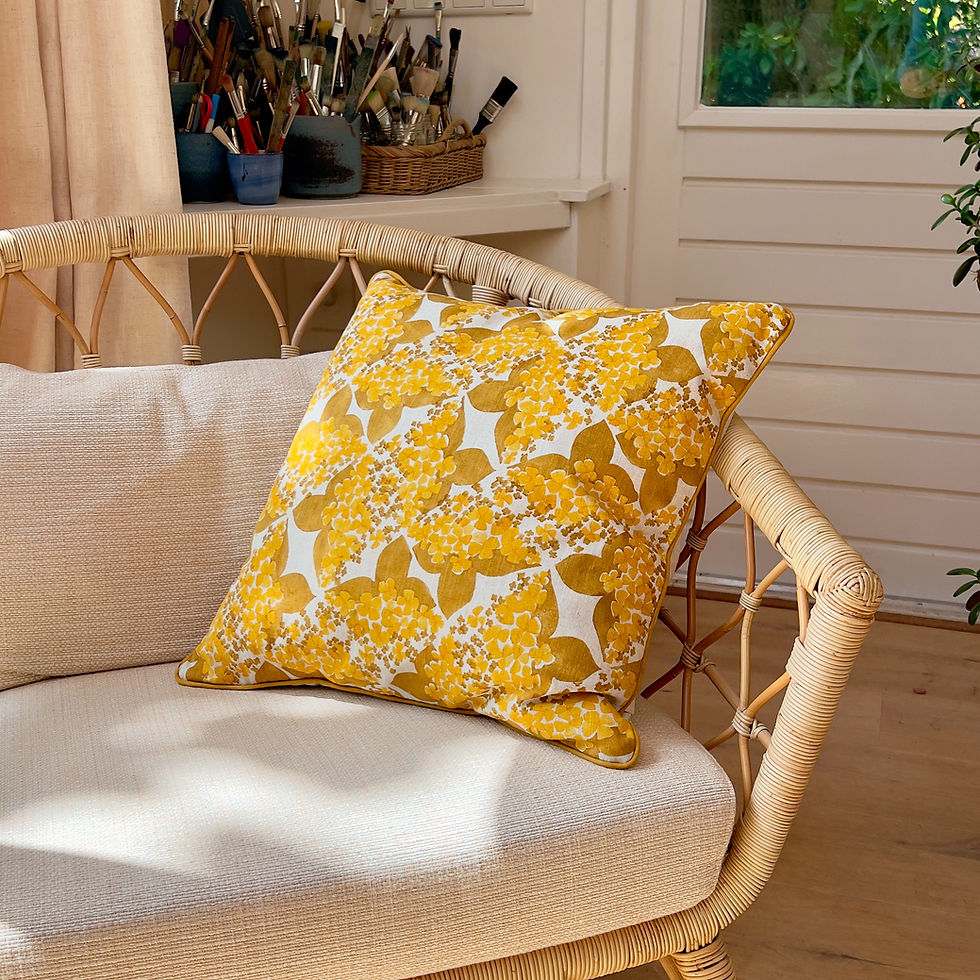 Thumbnail: hydrangea cushion sleeve, ochre