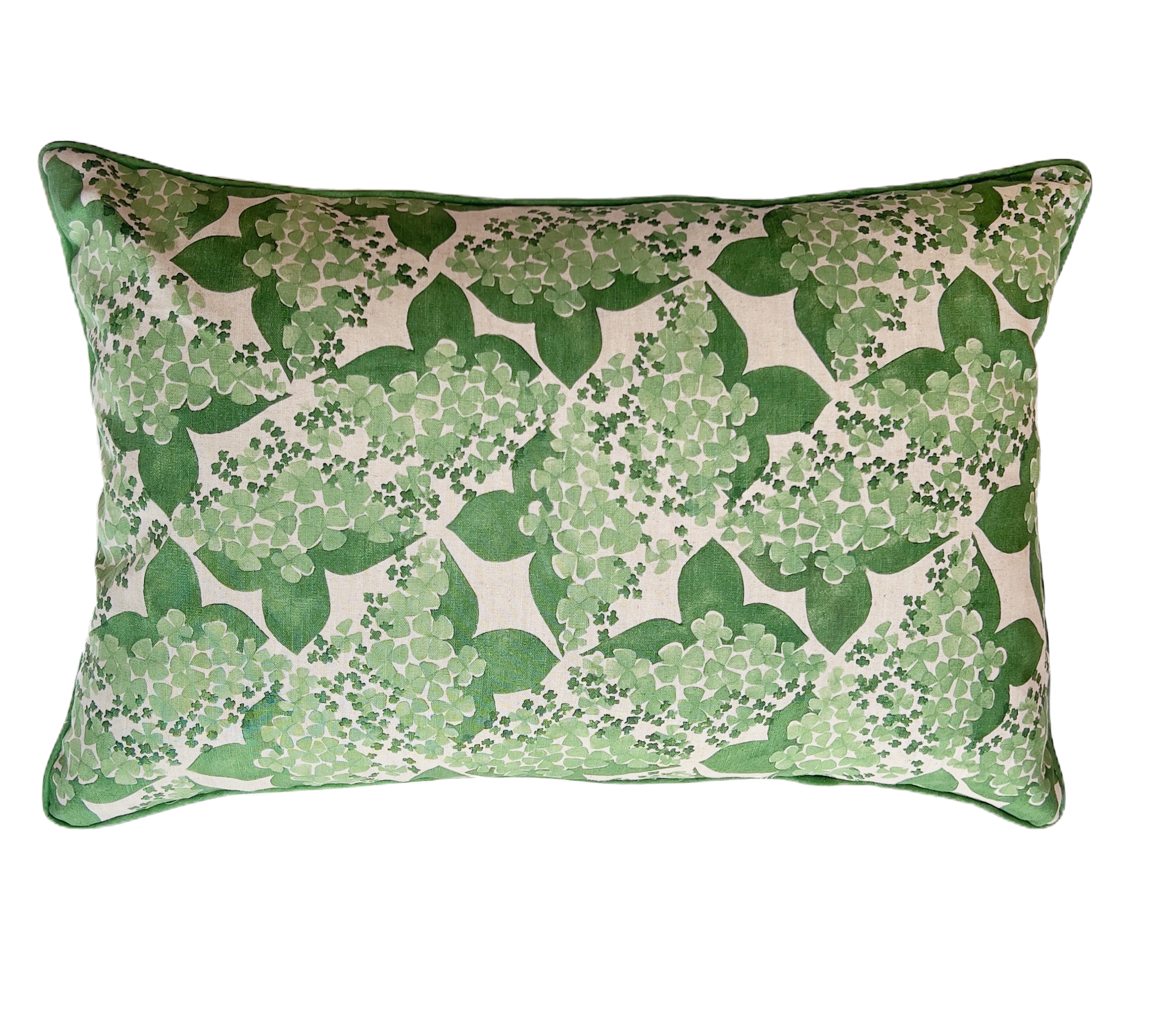 hydrangea cushion sleeve, green