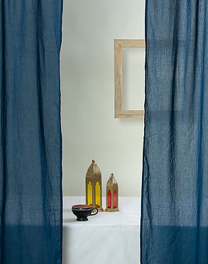 soft home decor solid blue coton voile curtain