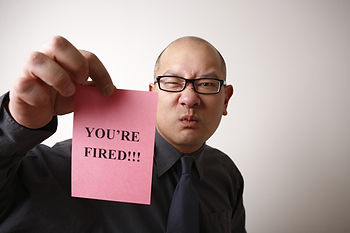 Employer giving employee the pink slip