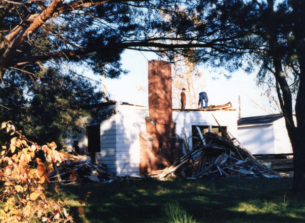 Director’s/administrator’s house being demolished by George Walsh and his son Dennis.