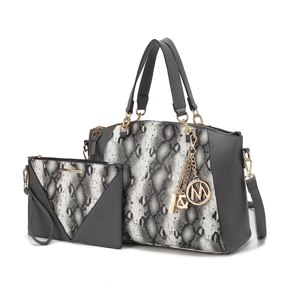 Thumbnail: Addison Snake Embossed Women Tote Bag with matching Wristlet