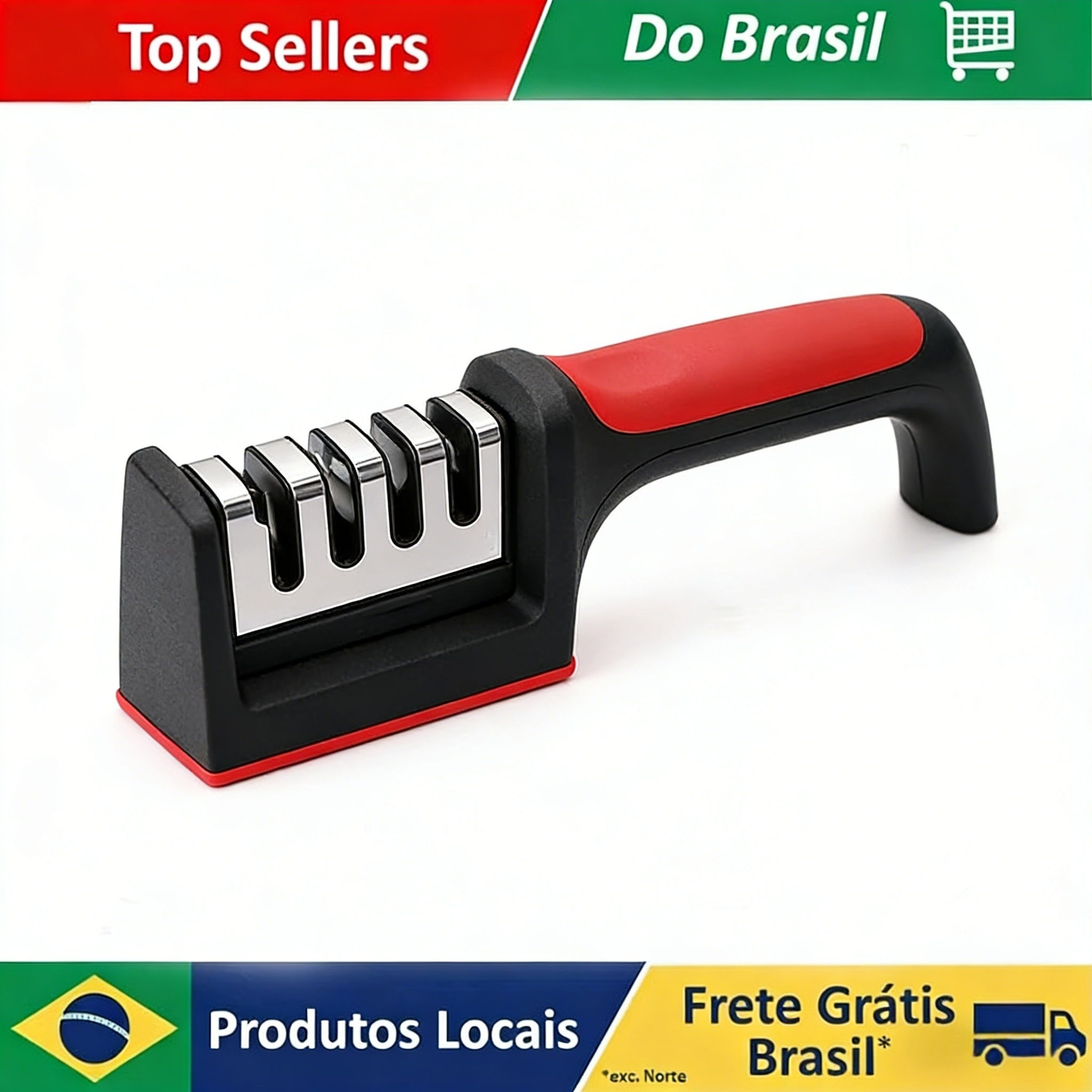 Household 3-in-1 Knife Sharpener Handheld Three Segment Design Multifunctional W