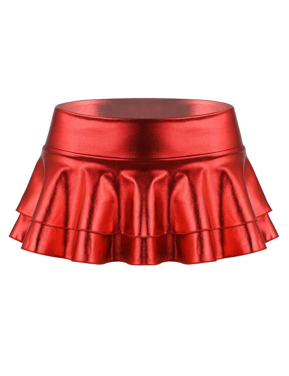 Thumbnail: Womens Metallic Faux Leather Cheerleading Uniform Costume CheerDancewear Strappy
