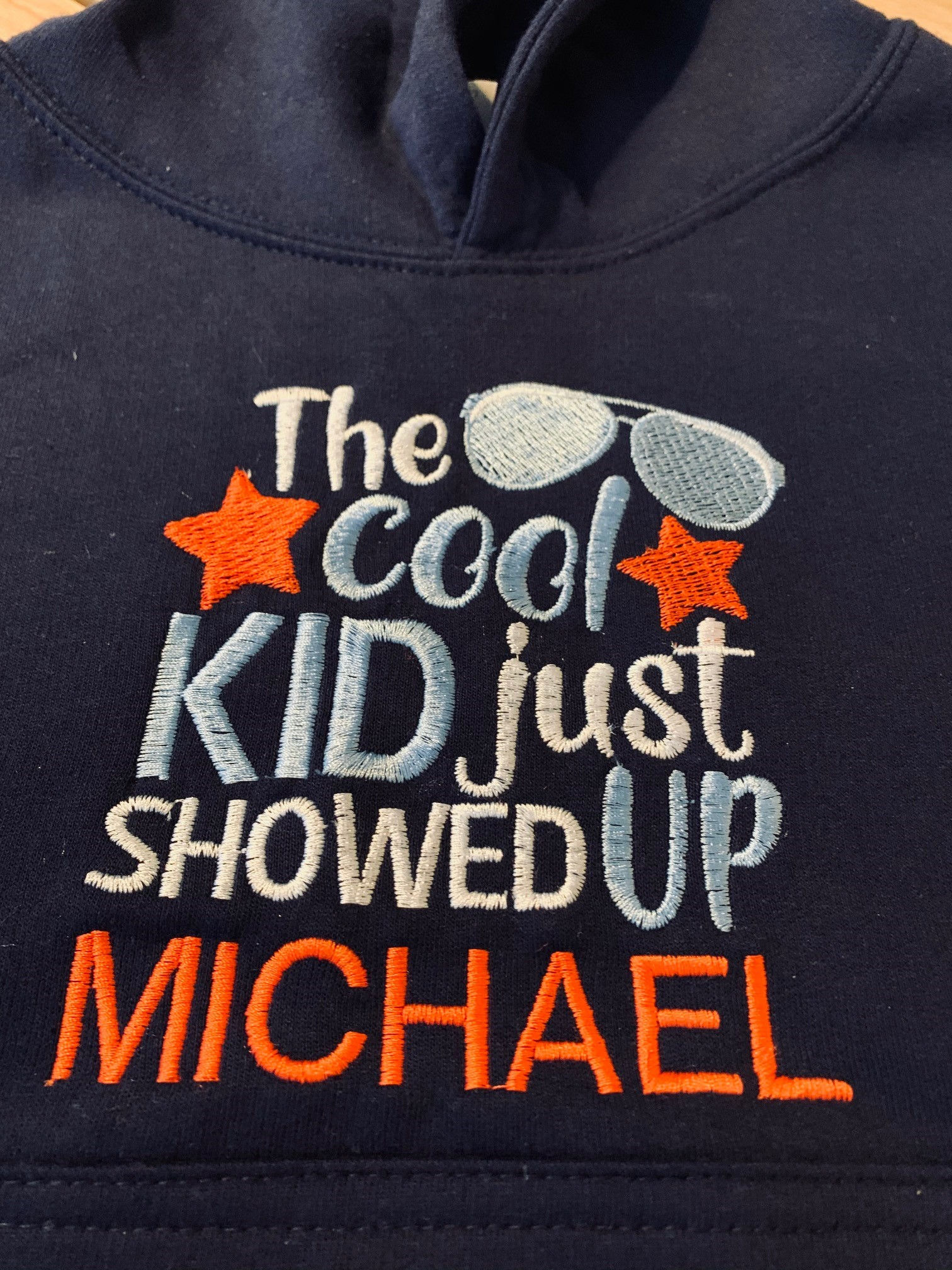 Personalised The Cool Kid Just Showed Up Hoodie
