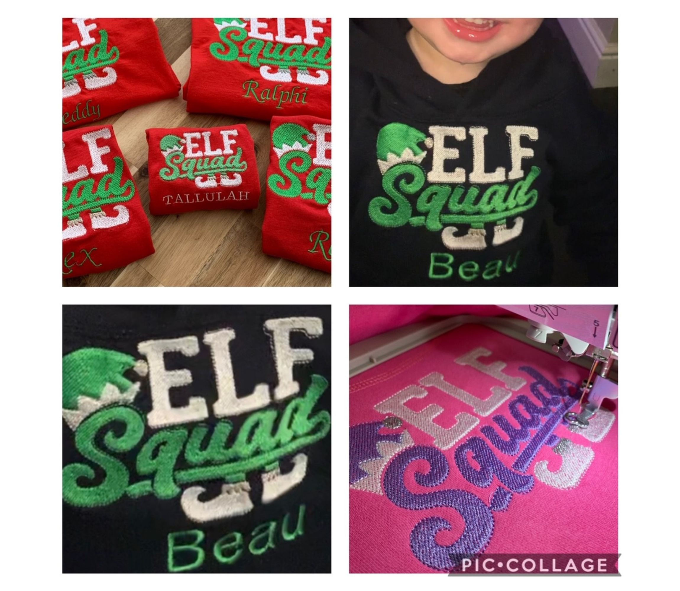 Personalised Kids Elf Squad Hoodies