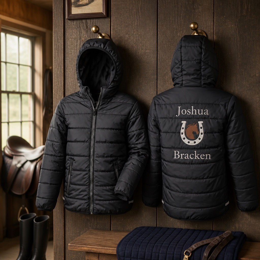 Kids Personalised Lightweight Padded Horse Riding Coat 