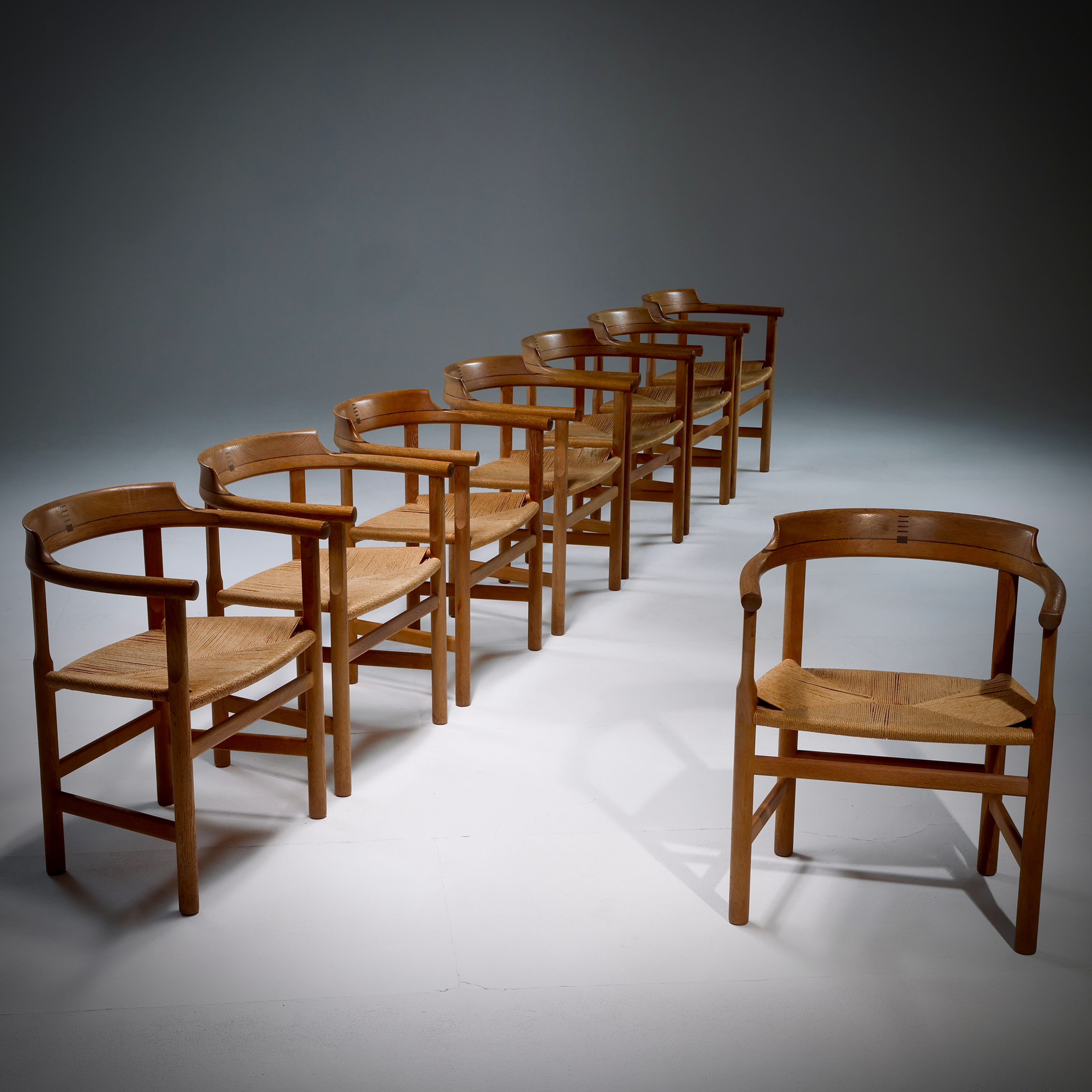 Set of 8x PP62 Captain's Chairs by Hans J. Wegner for PP Møbler