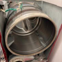 Dryer drum removed for repair