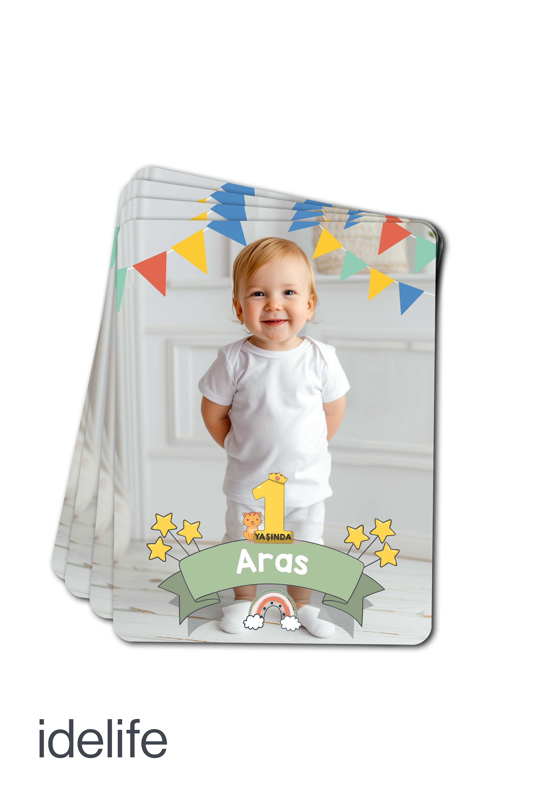 Fotoğraflı Doğum Günü Buzdolabı Magneti 9x6cm 10 Adet