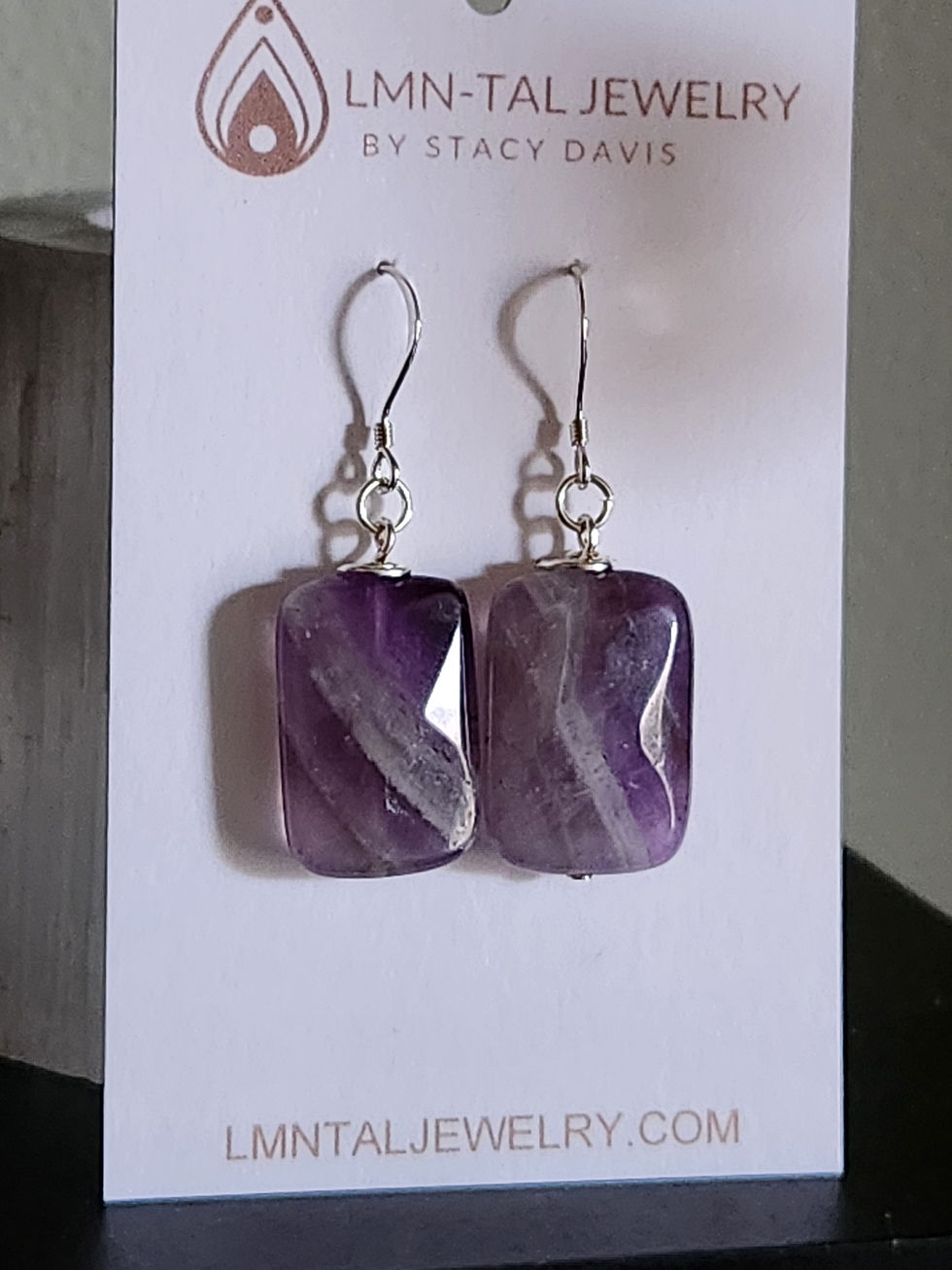 Thumbnail: Amethyst Free Stone Faceted Beaded Earrings Metaphysical Elemental Jewelry