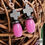 Thumbnail: Pink Jadeite Hematite Malta Cross Semi-Precious Beaded Earrings Petite Dangle