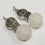 Thumbnail: Semi-Precious White Crackle Quartz Hematite Beaded Earrings Elemental Jewelry