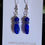 Thumbnail: Royal Blue Aventurine Crystal with Rhinestones Beaded Earrings Elemental