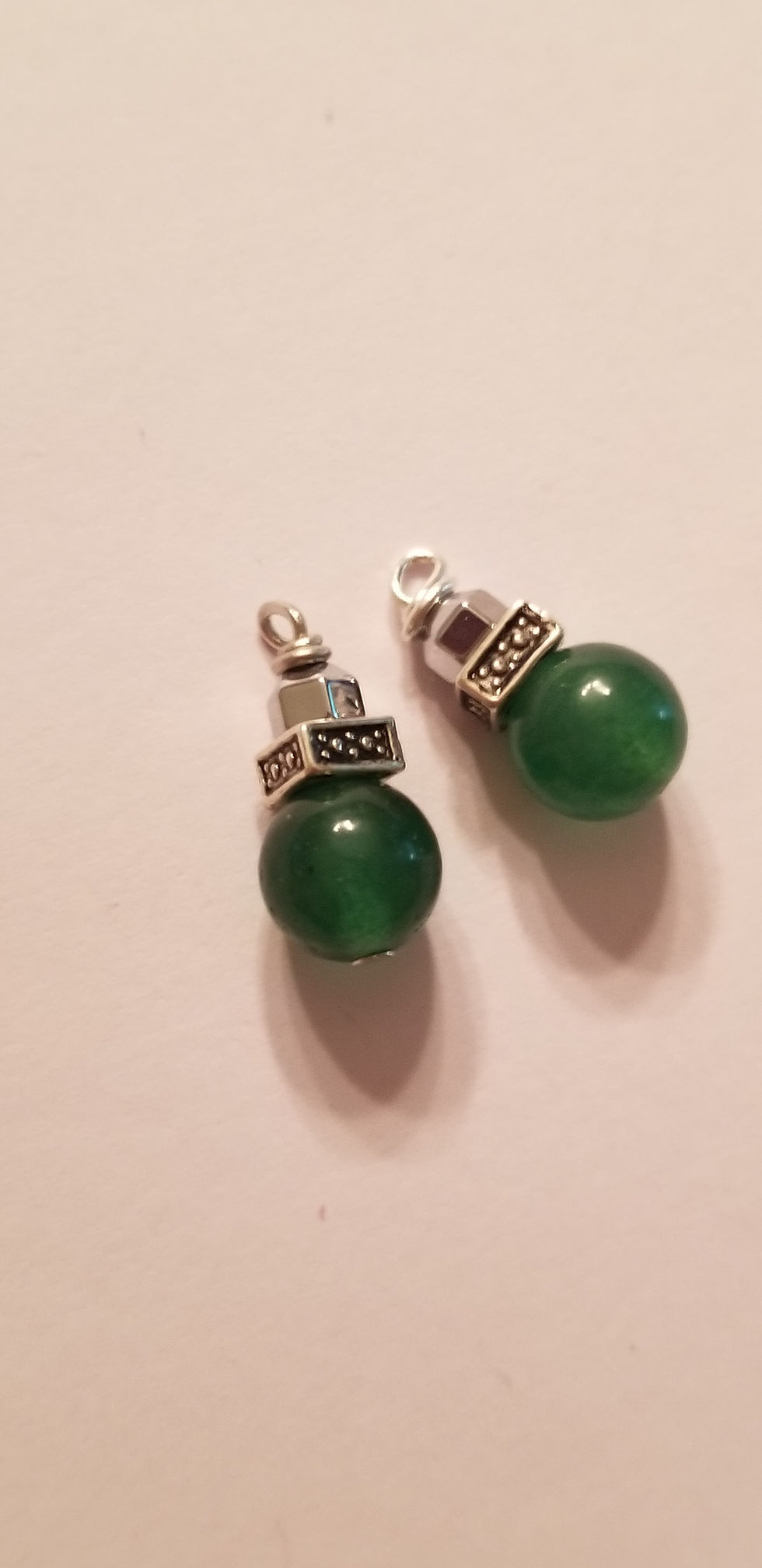 Thumbnail: Semi-Precious Green Jasper and Hematite Magic Protective Amulet Beaded Jewelry