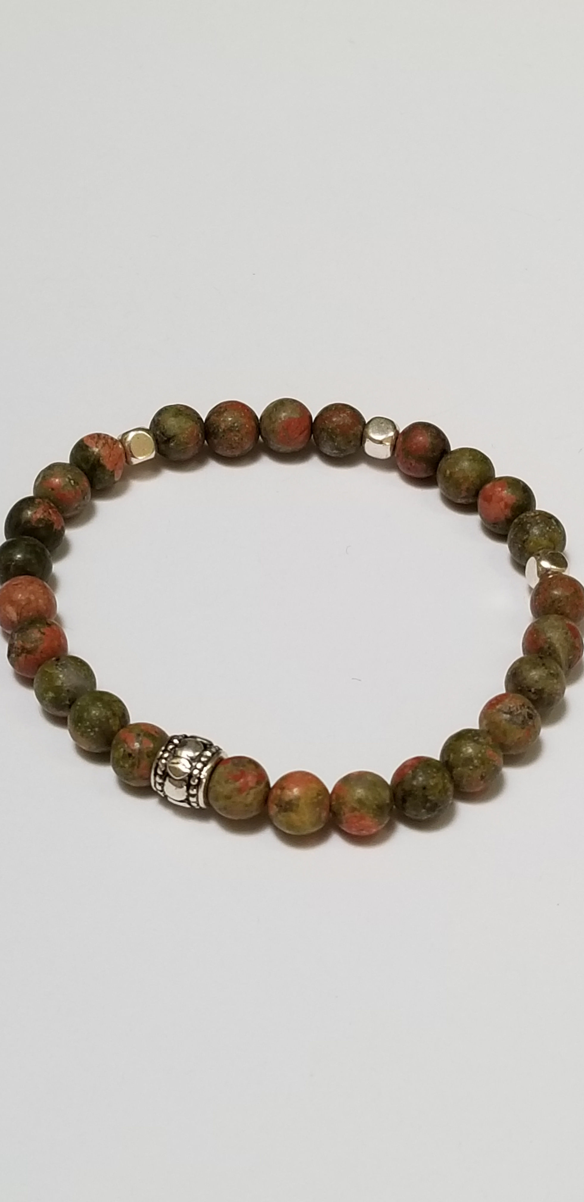 Semi-Precious Unakite Bracelet Meditation Yoga Jewelry Elemental Metaphysical