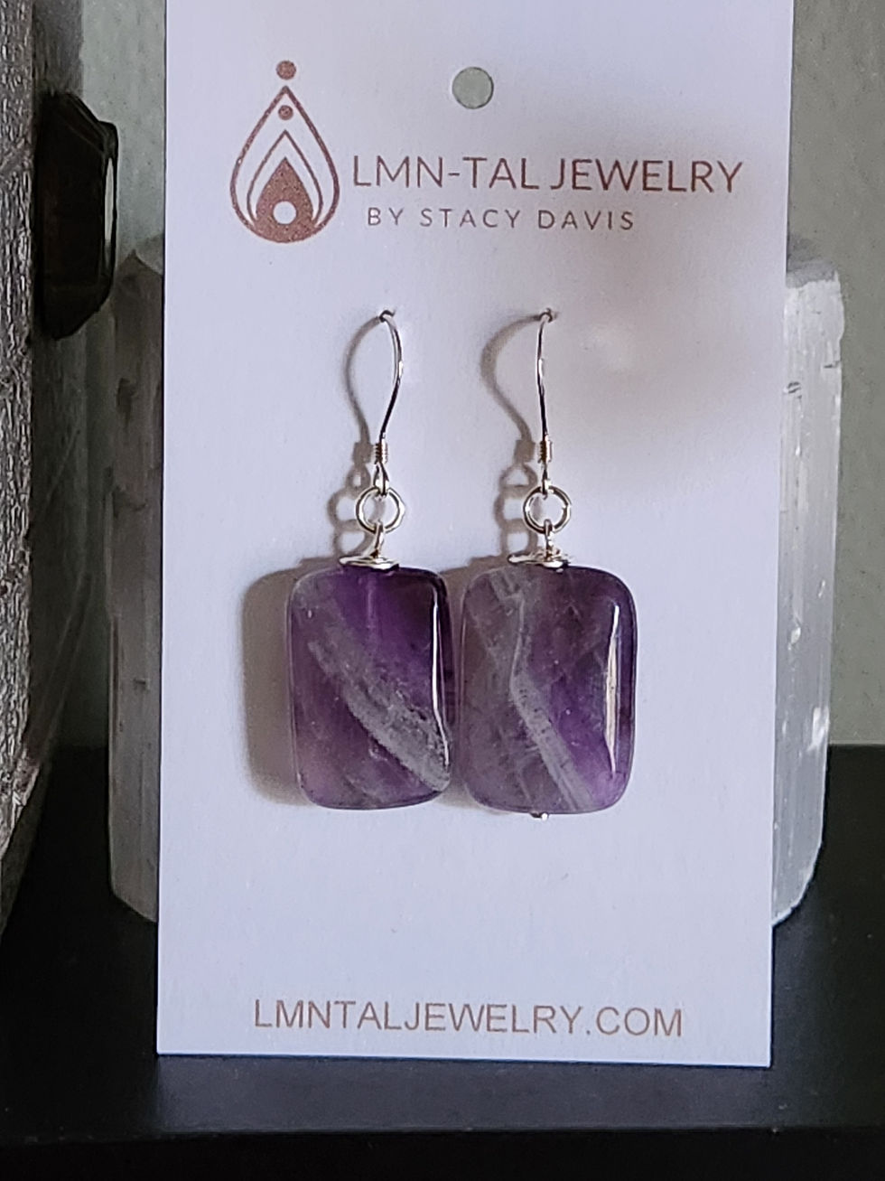 Thumbnail: Amethyst Free Stone Faceted Beaded Earrings Metaphysical Elemental Jewelry