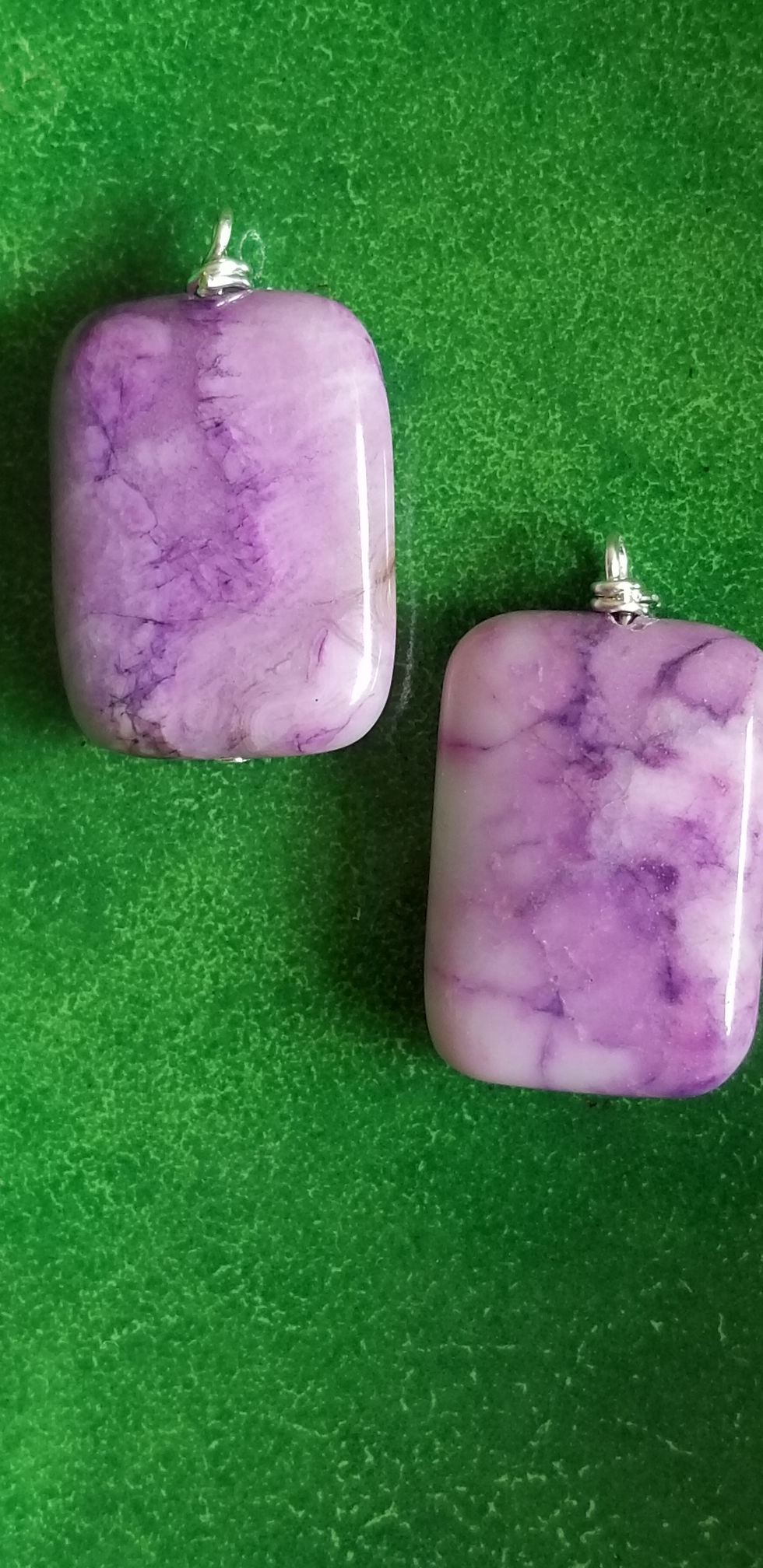 Thumbnail: Semi-Precious Purple Ocean Jasper Freestone Elemental Earrings Calm Protect