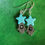 Thumbnail: Semi-Precious Howlite Hematite Star Hamsa Beaded Earrings Elemental
