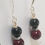 Thumbnail: Semi-Precious Red Jasper Hematite and Jet Beaded Earrings Scorpio Aries