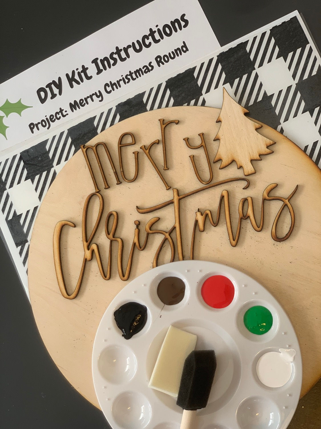 Buffalo Plaid Merry Christmas DIY Kit