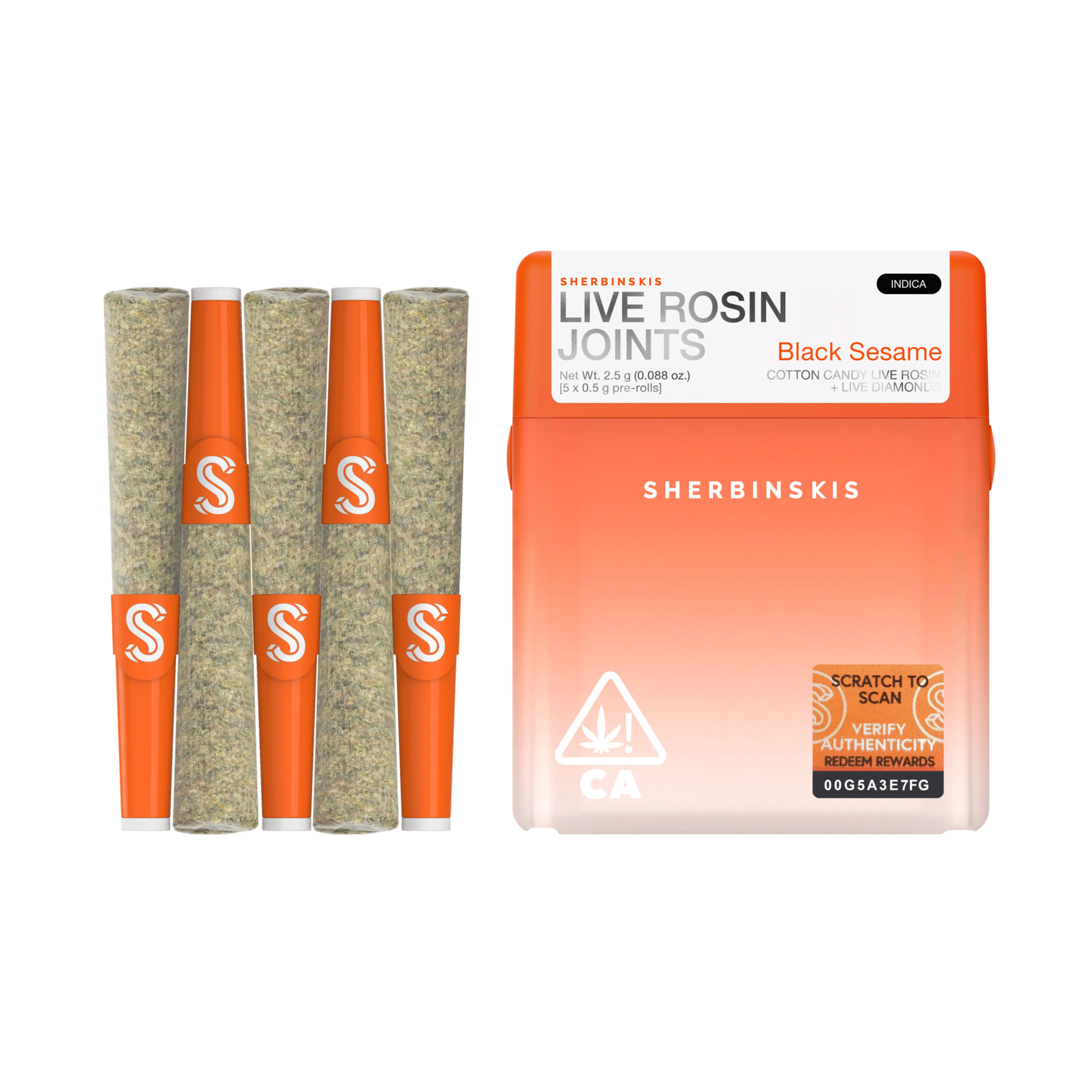 SHERBINSKIS LIVE ROSIN JOINTS+LIVE DIAMONDS 2.5G 5PREROLL