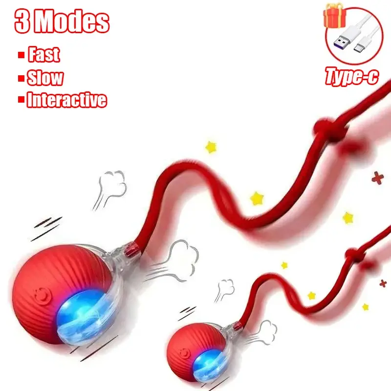 Thumbnail: Interactive Ball  Automatic Rolling Ball Faux Tail Rechargeable  Electric Toy