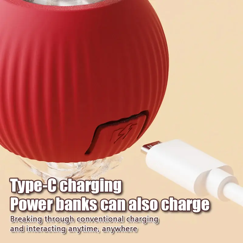 Thumbnail: Cat Toy Automatic Rolling Ball Fake Tail Rechargeable Electric  Interactive Toy