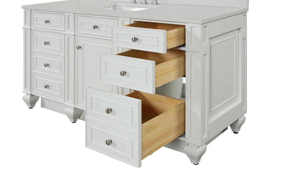 Thumbnail: Design Element Bath Kitchen Winston 60" Single Sink Vanity w/ White