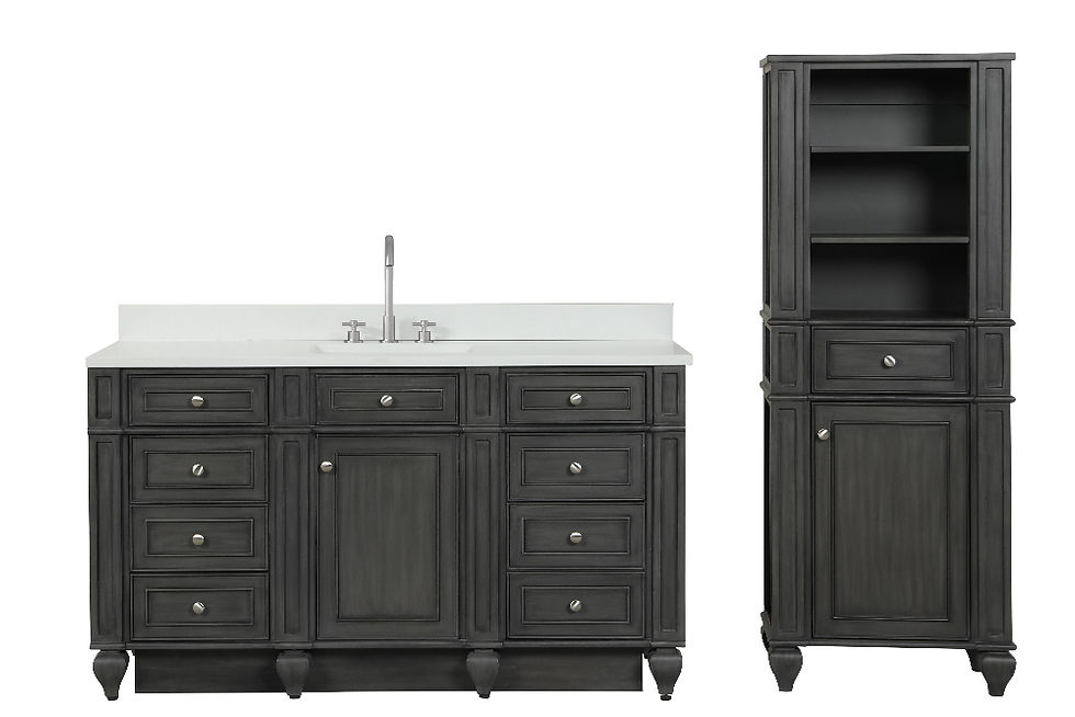 Thumbnail: Design Element Bath Kitchen Winston 60" Single Sink Vanity w/ White