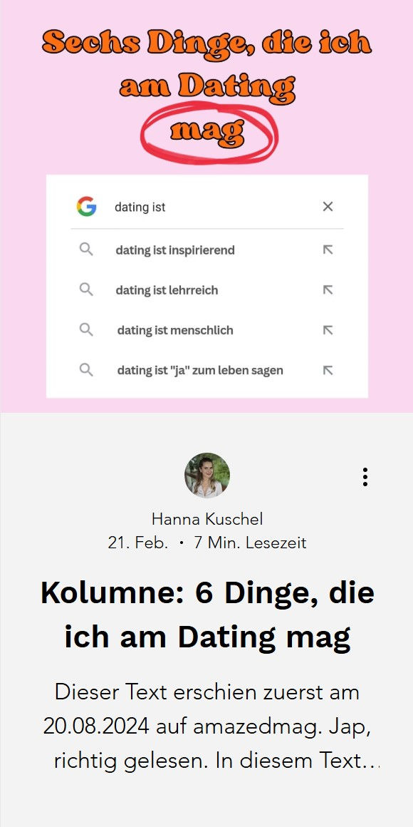 Kolumne: 6 Dinge, die ich am Dating mag