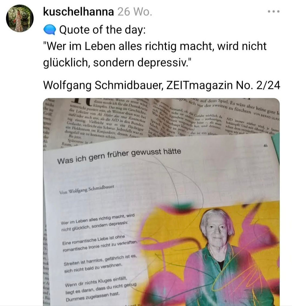 Das Leben und wie man's macht: Richtigmachen ist auch keine Option!