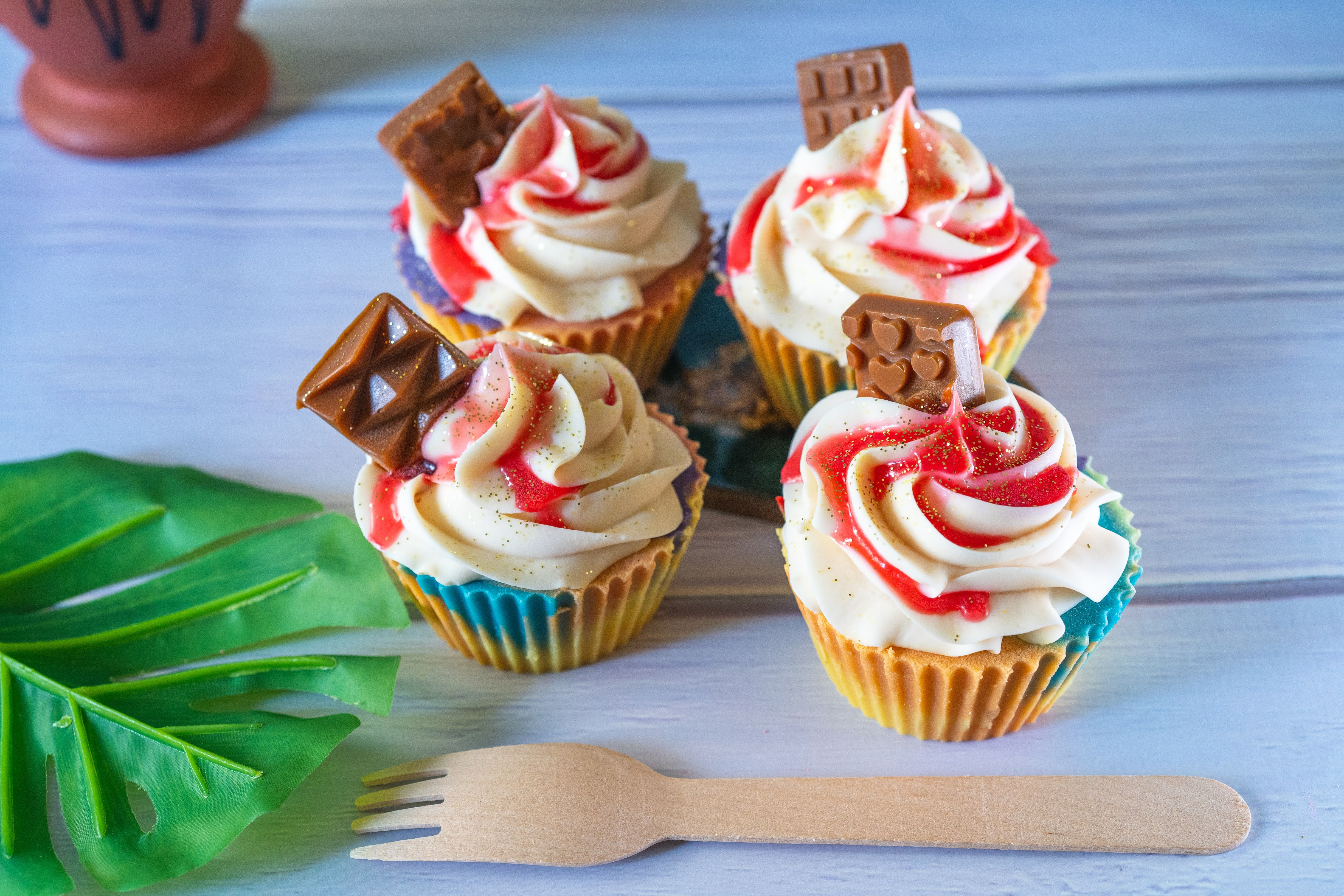 Rainbow Drizzle Cupcake