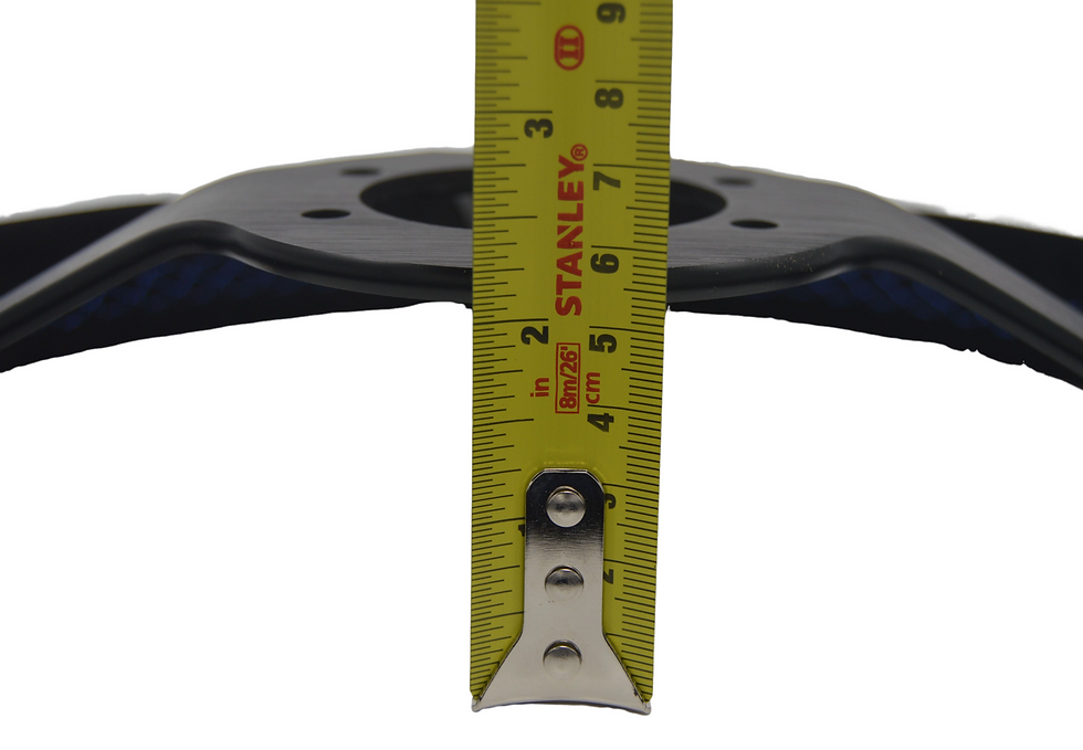 Thumbnail: Kode-330mm Suede Half Dish Steering Wheel White Stitch 6x70mm PCD Fit