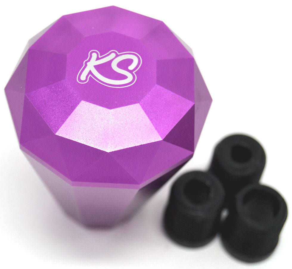 Thumbnail: Kode Shop-Purple Diamond Shape Billet Gear Knob Screw On Fitment 70mm