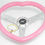 Thumbnail: Kode-Half Dish Retro Heart Shape Pink ABS Steering Wheel Silver Centre