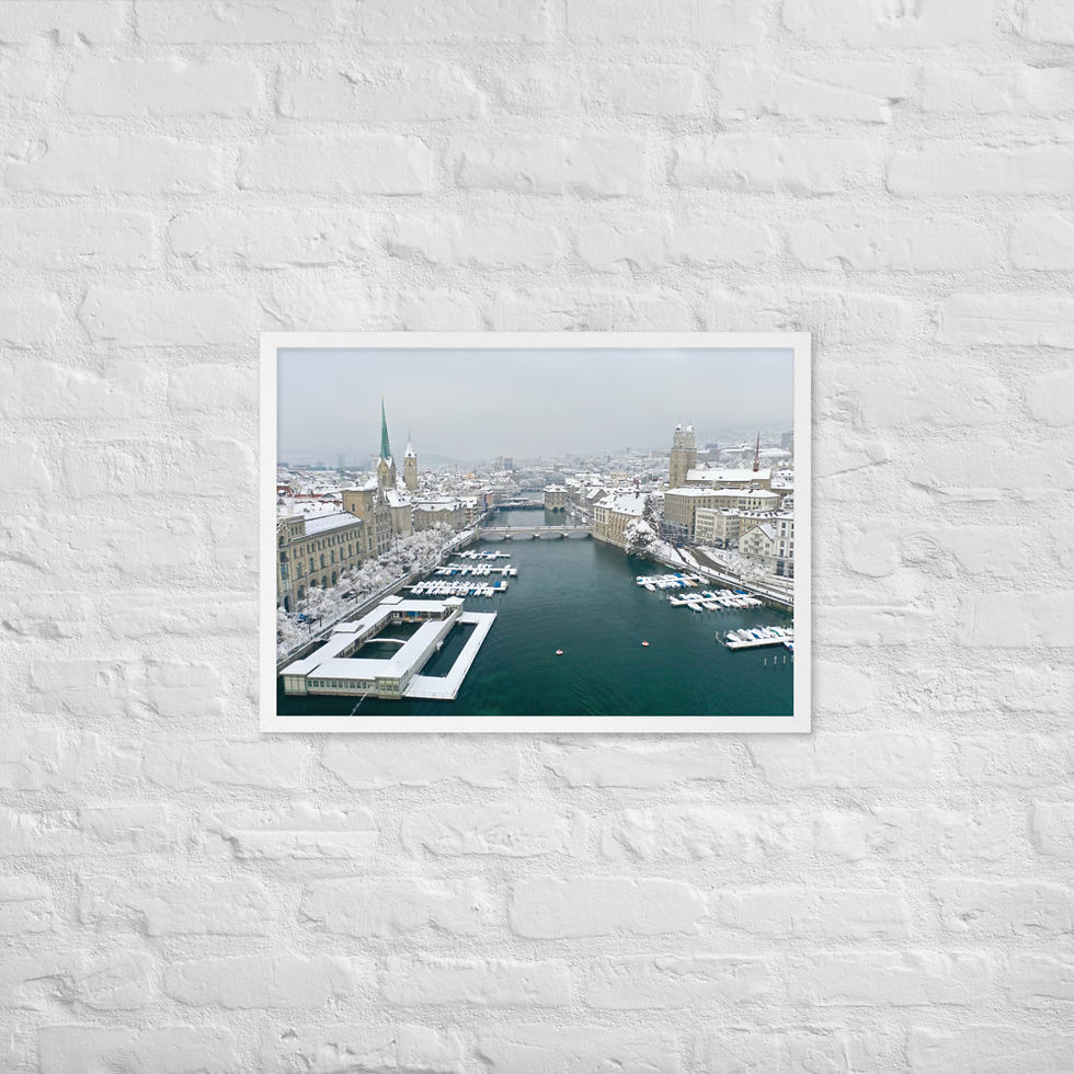 Thumbnail: Framed Poster - River Pool, Zurich, Switzerland