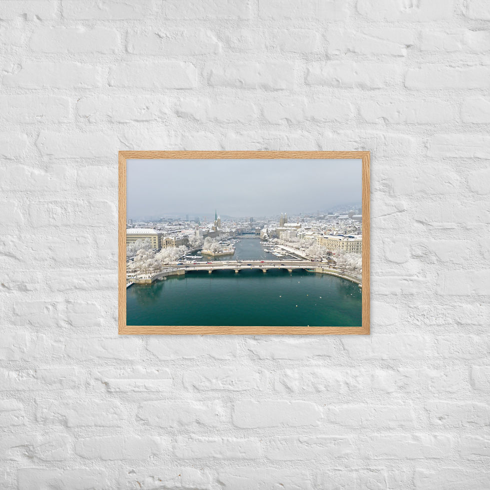 Thumbnail: Framed Poster - Lake Bridge, Zurich, Switzerland