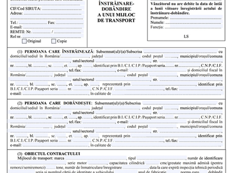 Contract de vanzare cumparare auto