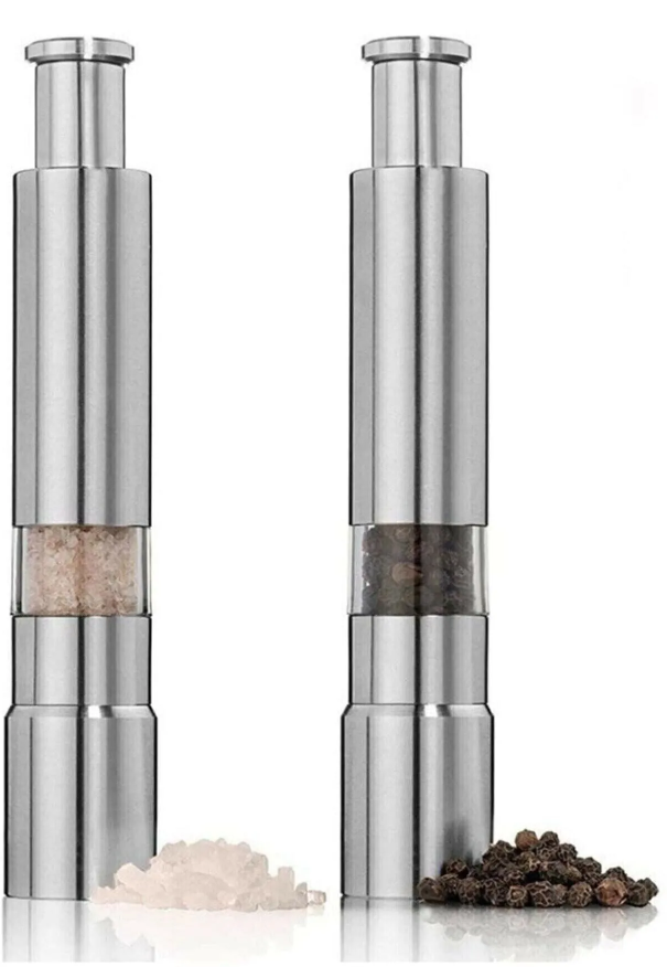 Küçük resim: Karabiber Tuz Baharat Öğütücü Otomatik Basmalı Çelik Değirmen