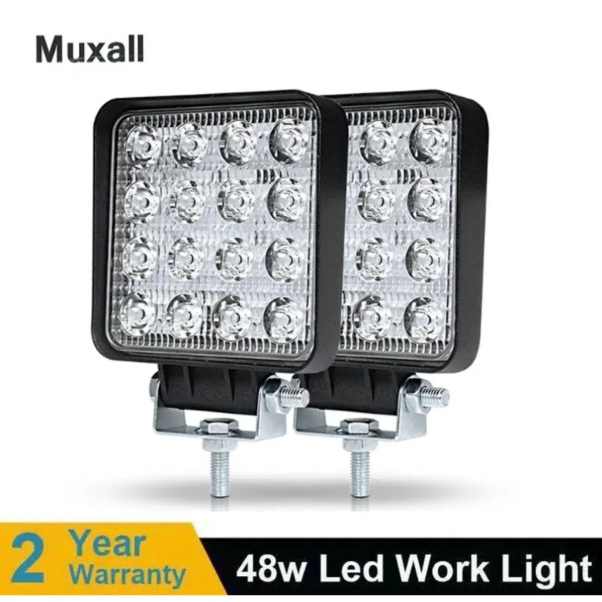 Küçük resim: Beyaz Işık Sis Farı Lambası 16 Led Kare