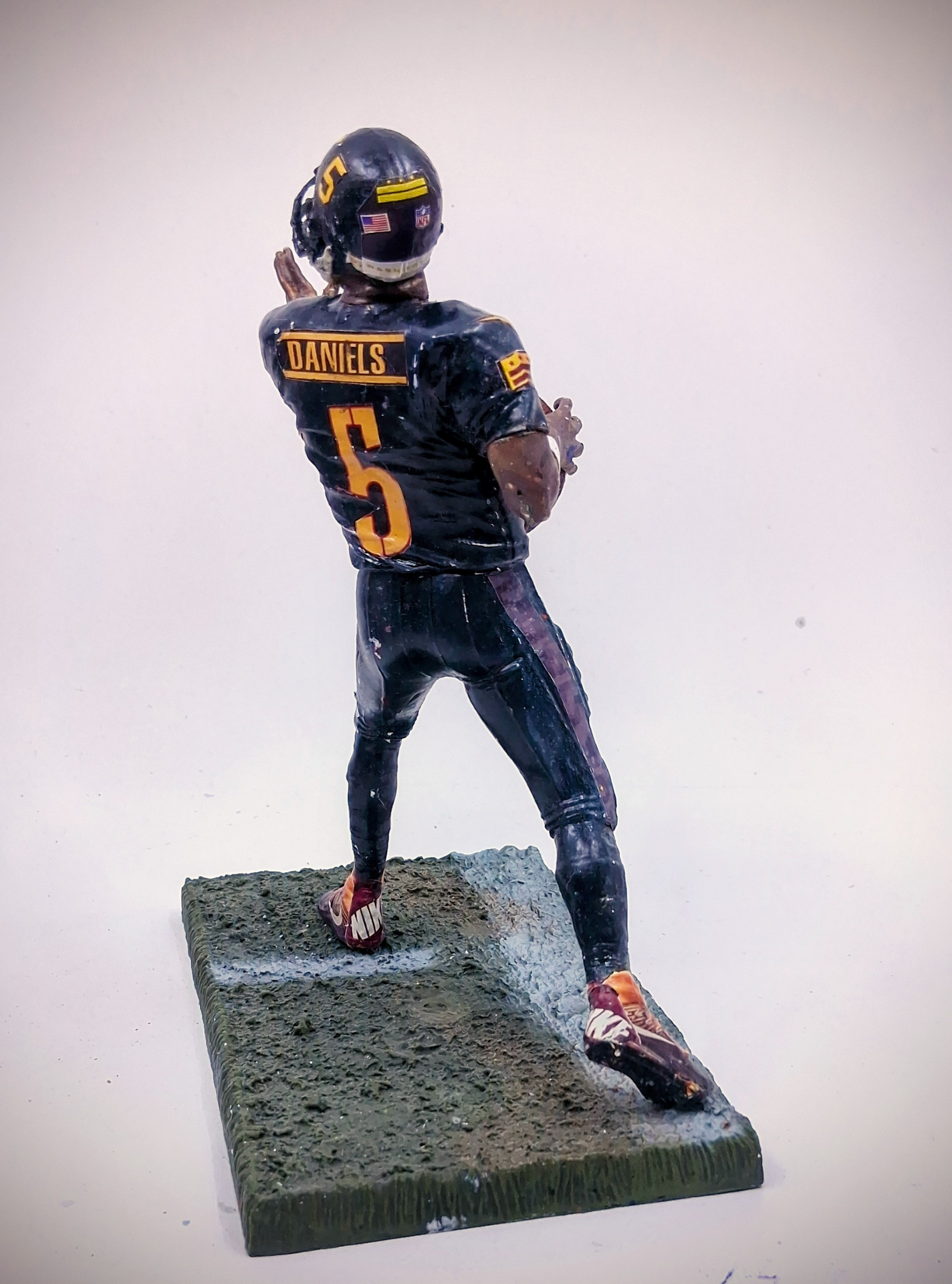Jayden Daniels Custom McFarlane in 2025 Commanders Uni
