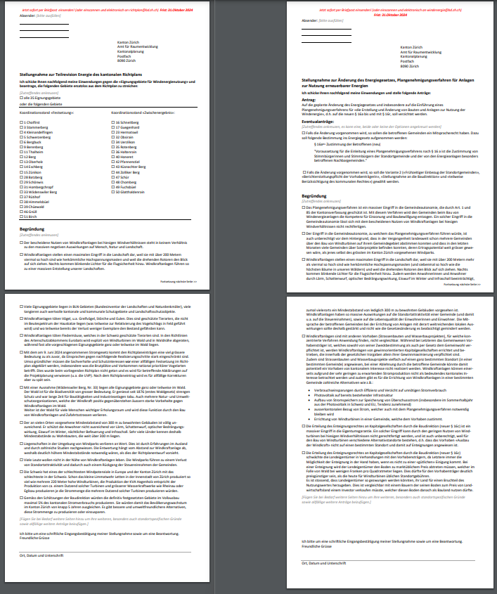 Einwendungen schreiben!