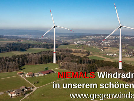 Nun steht das zweite grosse Plakat gegen Windräder in Aesch