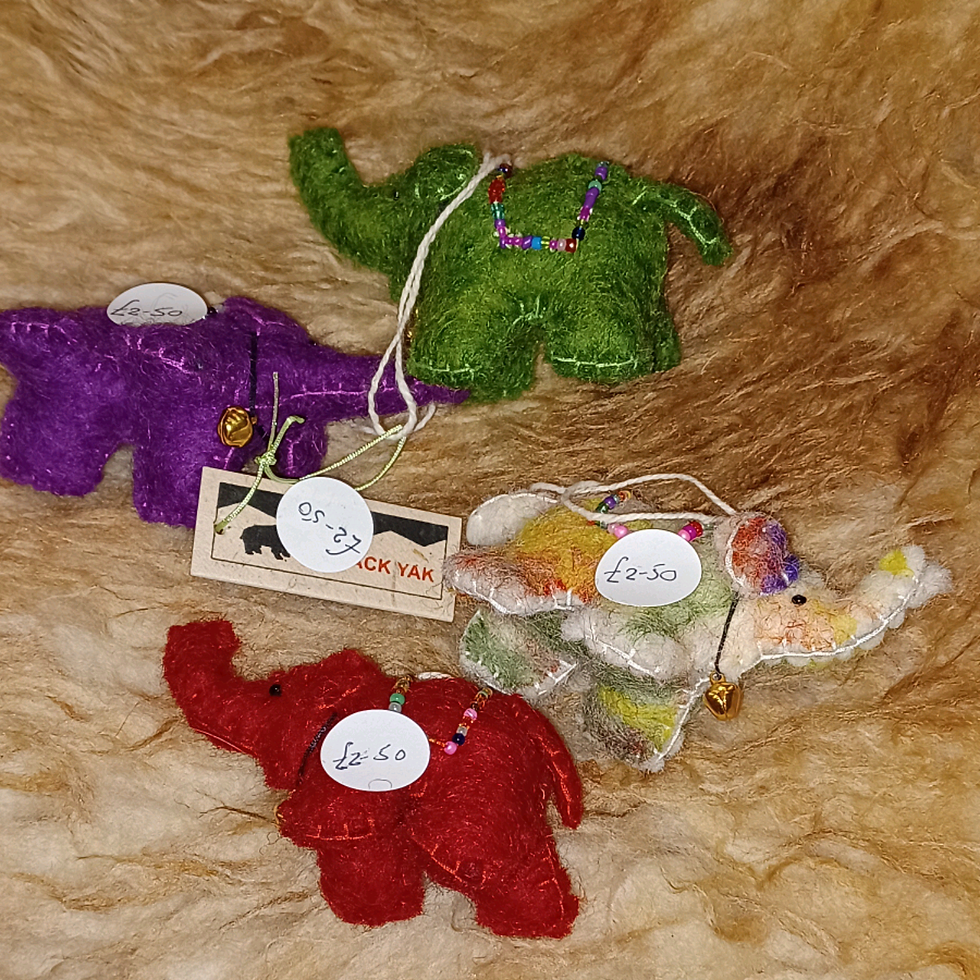 Felted Elephant Christmas/Yule Decoration
