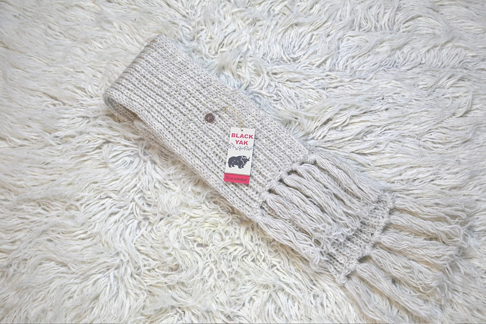 Sheep White Scarf By Black Yak