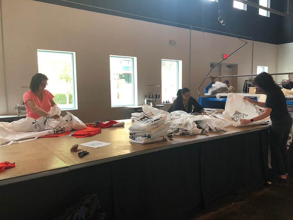 Team packs PPE order