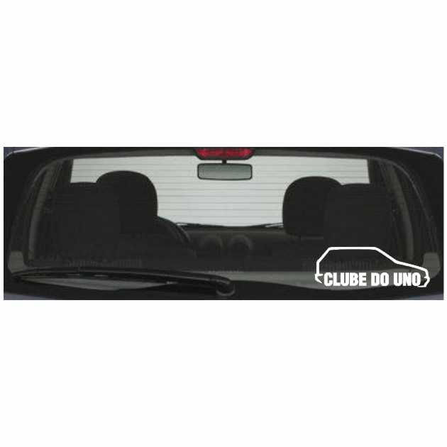 Adesivo Clube do Fiat Uno 15cm branco