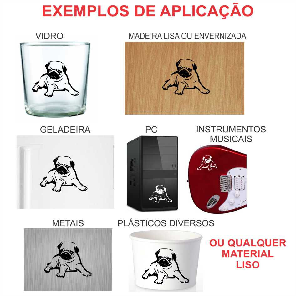 Miniatura: Adesivo Pet Cachorro Pug 10x12cm