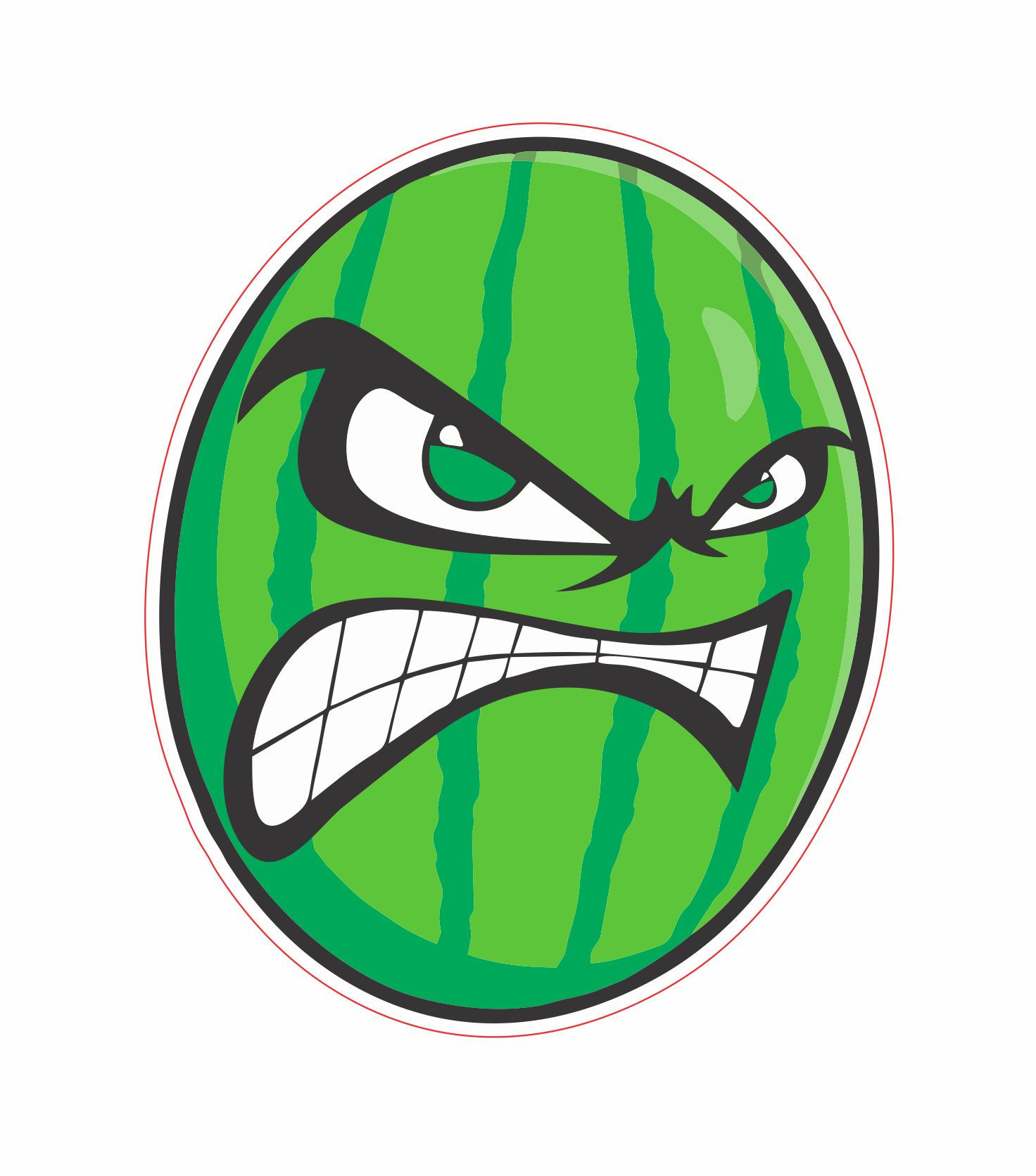 Adesivo carro caminhão moto 7b Melancia Nervoso 9x11cm - 18x22cm